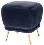 Casa Padrino Luxus Samt Hocker Mitternachtsblau / Messingfarben 47 x 47 x H. 47 cm - Luxus M�bel