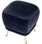 Casa Padrino Luxus Samt Hocker Mitternachtsblau / Messingfarben 47 x 47 x H. 47 cm - Luxus M�bel