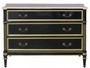 Casa Padrino Luxus Barock Kommode mit 3 Schubladen und Marmorplatte Schwarz / Gold / Wei� 111,3 x 52,6 x H. 81,3 cm - Luxus M�bel im Barockstil