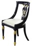 Casa Padrino Luxus Barock Esszimmerstuhl Schwarz / Gold / Wei� 53 x 58 x H. 89 cm - Barock Esszimmerm�bel