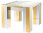 Casa Padrino Luxus Edelstahl Beistelltisch Silber / Gold 65 x 65 x H. 50 cm - Designer Beistelltisch mit Glasplatte  