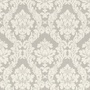 Casa Padrino Barock Textiltapete Wei� / Beige / Creme / Grau / Silber - 10,05 x 0,53 m - Stofftapete im Barockstil 