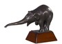 Casa Padrino Luxus Bronzefigur mit Holzsockel Elefant Bronze / Braun 42 x 17 x H. 29 cm - Luxus Dekoration