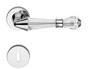 Casa Padrino Luxus T�rklinken Set Silber 15,8 x H. 5,2 cm - Verchromte Messing T�rgriffe mit Swarovski Kristallglas