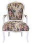 Casa Padrino Barock Sitzbank Set Blumen Muster / Antik Stil Wei� - 1 Sofa + 2 Sessel