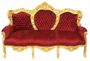 Casa Padrino Barock 3er Sofa King Bordeaux  / Gold - M�bel  