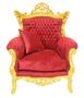 Casa Padrino Barock Wohnzimmer Set Bordeaux Samtstoff / Gold - 2er Sofa + 2 Sessel 