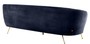 Casa Padrino Luxus Wohnzimmer Samtsofa Mitternachtsblau / Messingfarben 220 x 85 x H. 77 cm - Luxus Mbel