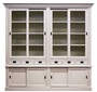 Casa Padrino Landhausstil Schrank mit 8 Schiebet�ren und 6 Schubladen Wei� 250 x 52 x H. 240 cm - Landhausstil M�bel