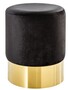Casa Padrino Designer Rundhocker Schwarz / Gold B. 35 x H. 41 cm - Wohnzimmer M�bel