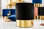 Casa Padrino Designer Rundhocker Schwarz / Gold B. 35 x H. 41 cm - Wohnzimmer M�bel