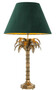 Casa Padrino Luxus Tischleuchte Vintage Messingfarben / Gr�n  65,5 x H. 114,5 cm - Wohnzimmerlampe im Palmen Design