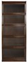 Casa Padrino Luxus Mahagoni B�cherschrank mit 5 Glast�ren und LED Beleuchtung Dunkelbraun 90 x 39 x H. 223 cm - Luxus B�rom�bel