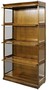 Casa Padrino Luxus B�cherschrank mit 4 Glast�ren und LED Beleuchtung Hellbraun 90 x 39 x H. 182 cm - B�roschrank