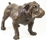 Casa Padrino Luxus Bronzefigur Englische Bulldogge Bronze 54,5 x 24,1 x H. 31 cm - Dekofigur