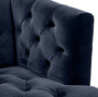 Casa Padrino Luxus Wohnzimmer Sofa Mitternachtsblau / Schwarz / Messingfarben 230 x 85 x H. 79 cm - Chesterfield Samtsofa