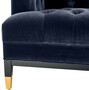 Casa Padrino Luxus Wohnzimmer Sofa Mitternachtsblau / Schwarz / Messingfarben 230 x 85 x H. 79 cm - Chesterfield Samtsofa