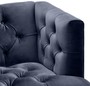 Casa Padrino Luxus Wohnzimmer Sessel Mitternachtsblau / Schwarz / Messingfarben 93 x 85 x H. 79 cm - Chesterfield M�bel