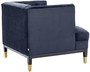 Casa Padrino Luxus Wohnzimmer Sessel Mitternachtsblau / Schwarz / Messingfarben 93 x 85 x H. 79 cm - Chesterfield M�bel