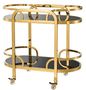 Casa Padrino Luxus Servierwagen Gold / Schwarz 85 x 46,5 x H. 80,5 cm - Hotel Restaurant Gastronomie Trolley 