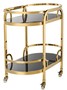 Casa Padrino Luxus Servierwagen Gold / Schwarz 85 x 46,5 x H. 80,5 cm - Hotel Restaurant Gastronomie Trolley 