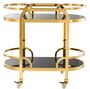 Casa Padrino Luxus Servierwagen Gold / Schwarz 85 x 46,5 x H. 80,5 cm - Hotel Restaurant Gastronomie Trolley 