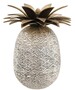 Casa Padrino Luxus Ananas Dose mit Deckel Antik Silber / Antik Messing  16 x H. 28 cm - Designer Deko Accessoires