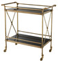 Casa Padrino Luxus Servierwagen Vintage Messingfarben / Schwarz 85 x 46 x H. 88 cm - Hotel Restaurant Gastronomie Trolley 