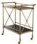 Casa Padrino Luxus Servierwagen Vintage Messingfarben / Schwarz 85 x 46 x H. 88 cm - Hotel Restaurant Gastronomie Trolley 