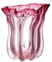 Casa Padrino Designer Glas Blumenvase Rosa  25 x H. 28 cm - Luxus Deko Vase