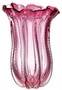 Casa Padrino Designer Glas Blumenvase Rosa  25 x H. 35 cm - Luxus Deko Vase
