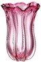 Casa Padrino Designer Glas Blumenvase Rosa  25 x H. 35 cm - Luxus Deko Vase