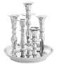Casa Padrino Luxus Messing Kerzenhalter Silber  22 x H. 23,5 cm - Hotel & Restaurant Accessoires