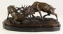 Casa Padrino Luxus Bronzefiguren K�mpfende Hirsche Bronze / Schwarz 43,3 x 20,6 x H. 18 cm - Luxus Qualit�t
