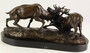 Casa Padrino Luxus Bronzefiguren K�mpfende Hirsche Bronze / Schwarz 43,3 x 20,6 x H. 18 cm - Luxus Qualit�t