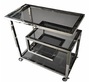 Casa Padrino Luxus Servierwagen Silber / Schwarz 83 x 42 x H. 78 cm - Hotel Restaurant Gastronomie Trolley  