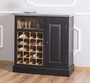 Casa Padrino Landhausstil Weinschrank Schwarz / Naturfarben / Silber 90 x 41 x H. 90 cm - Weinschrank mit T�r und verzinkter Platte