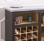 Casa Padrino Landhausstil Weinschrank Schwarz / Naturfarben / Silber 90 x 41 x H. 90 cm - Weinschrank mit T�r und verzinkter Platte