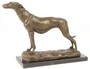 Casa Padrino Luxus Bronzefigur Windhund mit Marmorsockel Bronze / Gold / Schwarz H. 24,5 cm - Luxus Dekofigur
