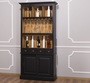 Casa Padrino Landhausstil Weinschrank Schwarz / Naturfarben 103 x 36 x H. 210 cm - Barschrank im Landhausstil
