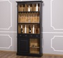 Casa Padrino Landhausstil Weinschrank Schwarz / Naturfarben 103 x 36 x H. 210 cm - Barschrank im Landhausstil