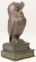 Casa Padrino Luxus Bronzefigur die weise Eule Mehrfarbig 11 x 9,5 x H. 22,5 cm - Dekofigur