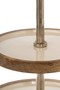 Casa Padrino Luxus Etagere Silber / Wei� / Naturfarben  30 x H. 57 cm - Dekorative kleine runde 3-Stufige Servierschale mit Tragegriff