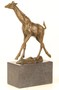 Casa Padrino Luxus Bronze Skulptur Giraffe Bronze / Gold / Grau 18 x 7,4 x H. 25,9 cm - Bronzefigur 