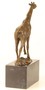 Casa Padrino Luxus Bronze Skulptur Giraffe Bronze / Gold / Grau 18 x 7,4 x H. 25,9 cm - Bronzefigur 