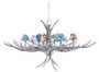 Casa Padrino Luxus Kronleuchter Geweih Silber / Mehrfarbig  163 x H. 87 cm - Luxus M�bel 