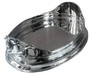 Casa Padrino Luxus Messing Horsebit Serviertablett Oval Silber 47 x 30 x H. 15 cm - Luxus Accessoires Horse Bit 