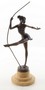 Casa Padrino Luxus Bronze Skulptur Ballerina Bronze / Beige 20,3 x 10,2 x H. 30 cm - Deko Bronzefigur mit Natursteinsockel
