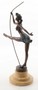 Casa Padrino Luxus Bronze Skulptur Ballerina Bronze / Beige 20,3 x 10,2 x H. 30 cm - Deko Bronzefigur mit Natursteinsockel