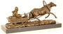Casa Padrino Luxus Bronze Skulptur Pferd zieht Schlitten Bronze / Gold / Schwarz 42,1 x 13 x H. 19 cm - Luxus Qualit�t